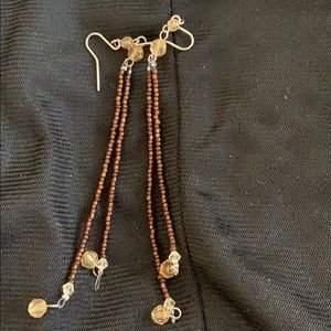 Vintage long dangle beaded earrings